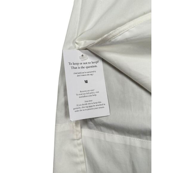 M.M. Lafleur Wilma Poplin Top Size L White NWT V-Neck Short Sleeve Chic *READ - Picture 8 of 9